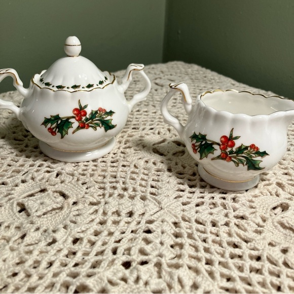 Waldman House Other - A Cup Of Christmas Cream & Sugar Set Waldman House Tom Hegg Hanson Bone China